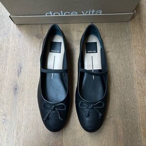 Dolce Vita Black Flats with Bow Detail